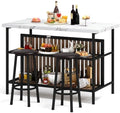 AWQM Kitchen Island with Seating & Storage, Bar Table and Chair Set by AWQM
