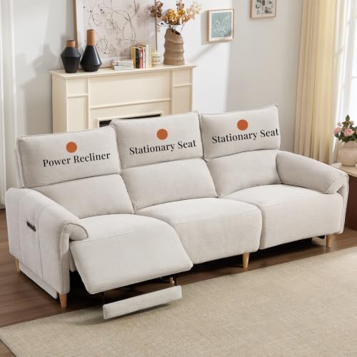 ANJ 3-Seater Left Power Recliner Sofa Beige - Image 3