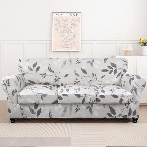 SearchI Stretch Sofa Cover Printed Couch Cover, Floral Pattern 4 Pieces Sofa - Image 2