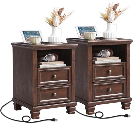 SAVOR LIFE Farmhouse Nightstand Set of 2 by SAVORLIFEFurniture