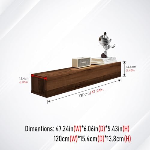 Floating Solid Wood Console Table, Modern Couch Shelves Small Entry Way Tables - Image 2