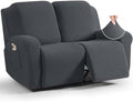 TAOCOCO Stretch Loveseat Recliner Covers 6 Piece, Charcoal Grey by TAOCOCO