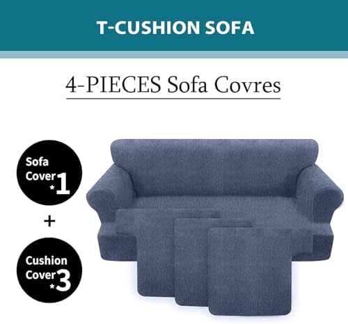 T Cushion Sofa Slipcover 4 Pieces Sofa Covers - Image 3
