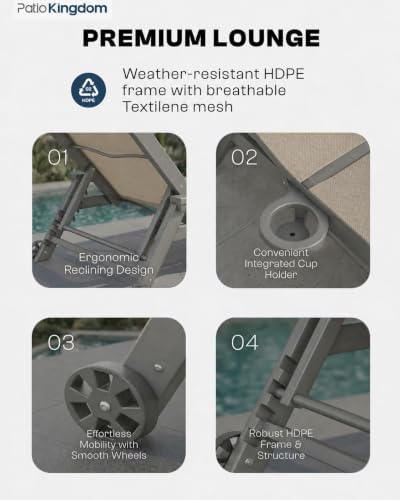HDPE 5-Position Chaise Lounge Set of 4 - Image 5