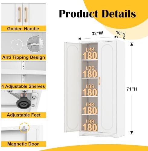 Steeloong 71"Metal Pantry Storage Cabinet - Image 3