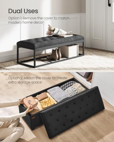 SONGMICS Storage Ottoman Bench, Foot Rest - Image 4