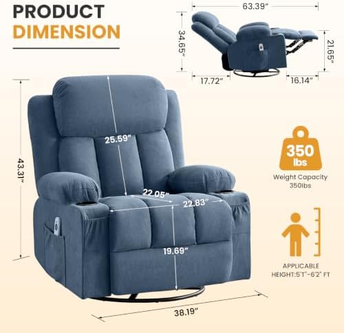 Swivel Rocker Recliner Chair - Image 2