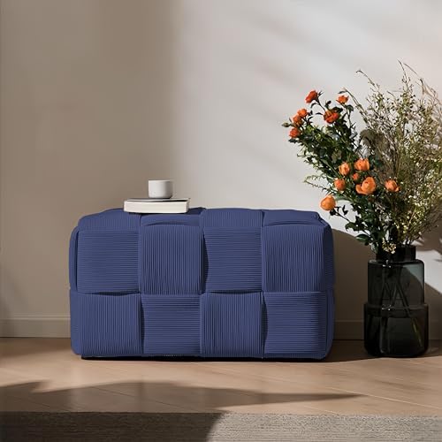 Cmishe 28" Rectangular Woven Corduroy Ottoman Footrest - Image 5