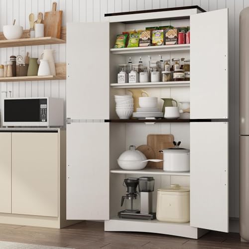 chartustriable 71in Farmhouse Kitchen Pantry Cabinet, Tall Storage Cabinet - Image 6