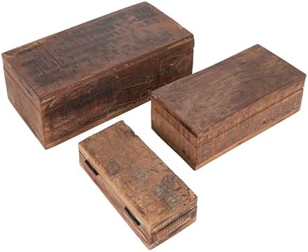 Reclaimed Vintage Wood Boxes by Unknown