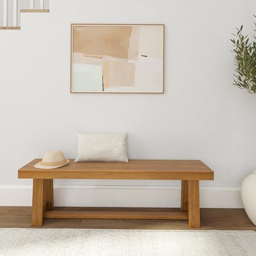Plank+Beam Classic Dining Bench, 60 Inch, Pecan Wirebrush - Image 4