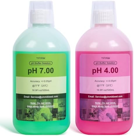 YINMIK pH Calibration Solution 4.00 7.00 pH Buffer Solution Each 16.9Fl oz by YINMIKWaterTester