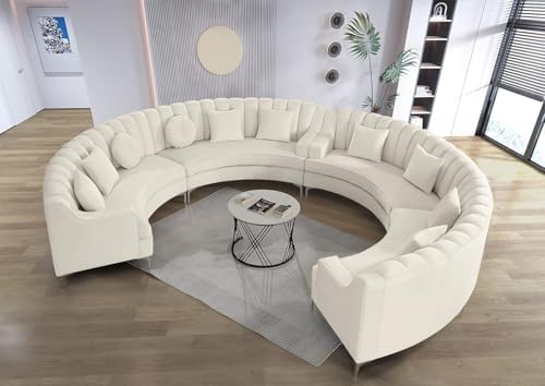 Legend Vansen Semicircle Modular Curved Velvet Sectional Sofa, 141.34”Oversized - Image 3