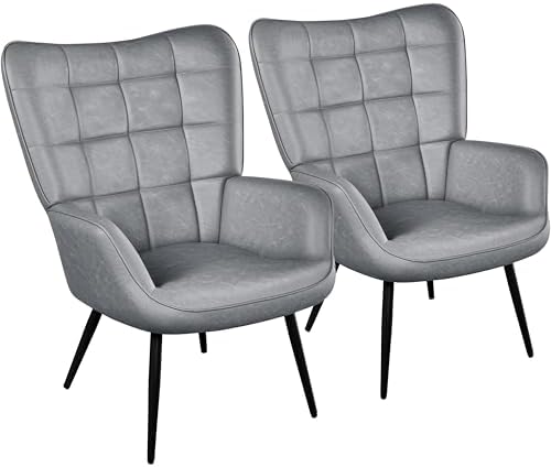 Yaheetech Faux Leather Accent Chairs Set of 2 by Yaheetech