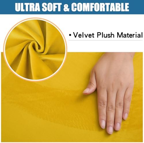 Smiry Velvet Seat Covers for Dining Room Chair Set of 6, Stretch Fit Removable - Image 2