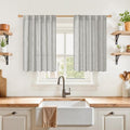 YoungsTex Grey Linen Semi Sheer Curtains 36 Inch Length Kitchen Winow Sink by YoungsTex