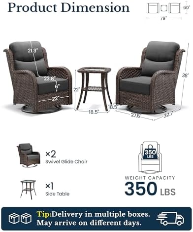 HILLGA 3-Piece Luxury Patio Furniture Set - Image 2