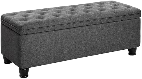 SONGMICS Storage Ottoman, 46.5 Inches Bedroom Bench, Solid Wood Legs by SONGMICSbySONGMICSHOME
