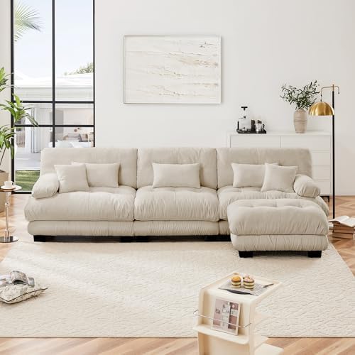Modular Sectional Sofa for Living Room, Oversized 3 Seater Beige Sectional - Image 3