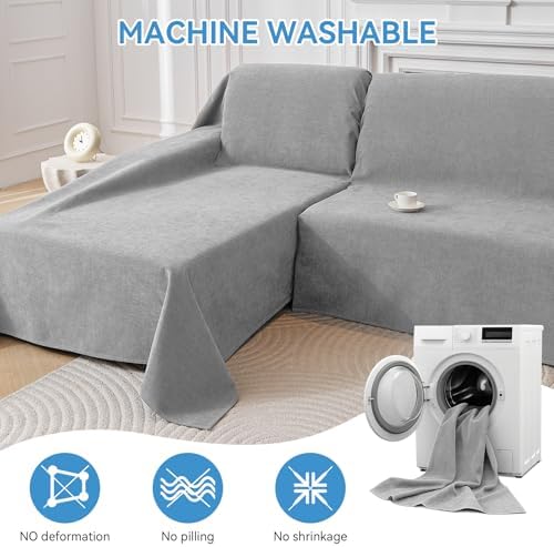 100% Waterproof Sectional Couch Covers, 2 Pieces L Shaped Sofa Cover - Image 6