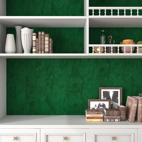Decotalk Velvet Wallpaper Green Velvet Peel and Stick Wallpaper 15.7x120 Inch - Image 2