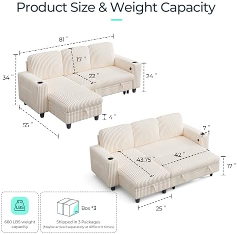 LINSY HOME Sectional Couches for Living Room - Image 2