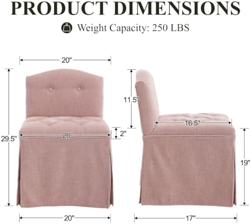 Pink Chenille Makeup Vanity Chair - Image 2