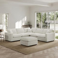 Modern Sectional Linen Couch for Living Room V-Shape Sofas, 6 Seat Modular by Gtilzria