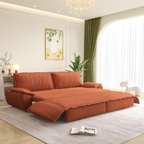 73.2" Futon Sofa Bed Queen Size, 3-in-1 Convertible Sleeper Sofa - Image 6