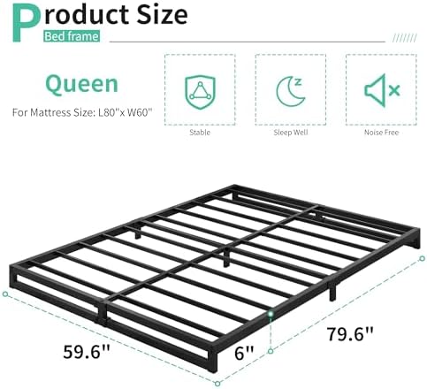 Lutown-Teen 6 Inch Bed Frame Queen Size - Image 2