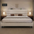 EnHomee King Size Bed with Upholstered Headboard & Charging Station by EnHomee