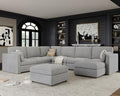 Oversized Modular Sectional Sofa U-Shaped Cloud Couches Gray by Kalafini