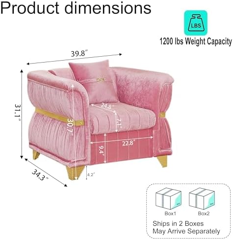 KEIKI 40" Luxury Oversized Velvet Chesterfield Sofa - Image 2