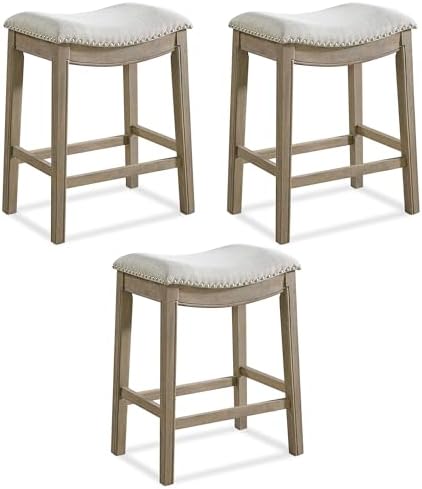 ROME + OAK Parker 26" Backless Saddle Stool, Reclaimed Oak by ROMEOAK