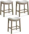 ROME + OAK Parker 26" Backless Saddle Stool, Reclaimed Oak by ROMEOAK