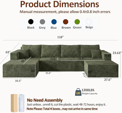118" Modular Sectional Sofa - Image 2