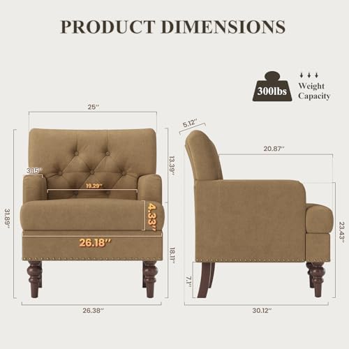 MALOL Upholstered Accent Chair, Comfy Reading Chair - Image 2