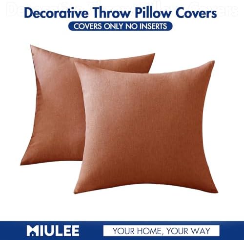 MIULEE Decorative Outdoor Pillow Covers Fall 12x12 Rust - Image 6