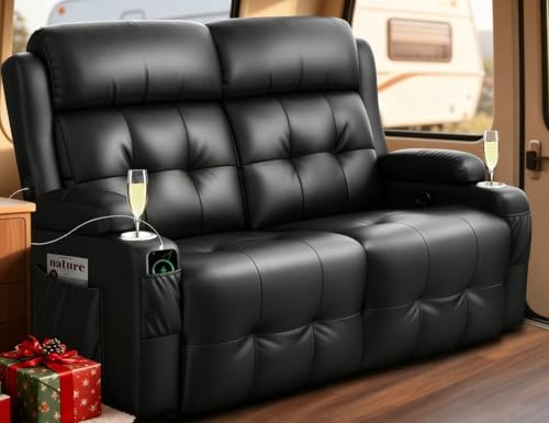 RV Loveseat Recliner Sofa, Wall Hugger Reclining RV Couch by TiooiiReclinerSofa