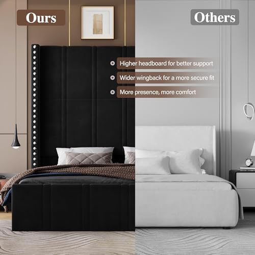 Queen Bed Frame with 65.75" Tall Headboard - Image 6