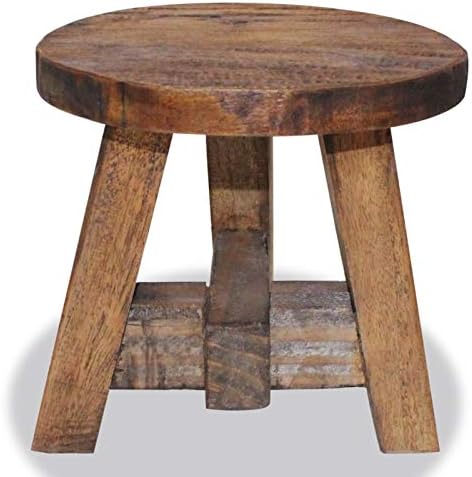 Round Wooden Stool, Small End Table Stool Plant Stool Chair - Image 3