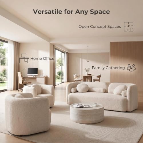 4-Piece Curved Couch Set, Sofa Loveseat & 2 Chairs - Image 5