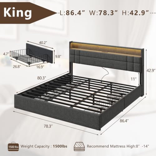 Forestell King Size Bed Frame - Image 2