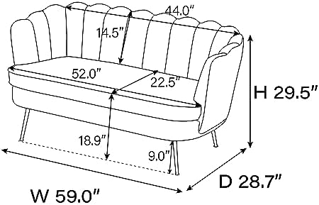 anwickjeff 59" Wide Modern Boucle Loveseat Small Sofa Small Mini Room Couch - Image 2