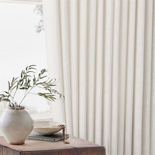 TWODRAPES Natural Pinch Pleat Linen Curtains 120 Inches Long 70 Inch Wide - Image 5