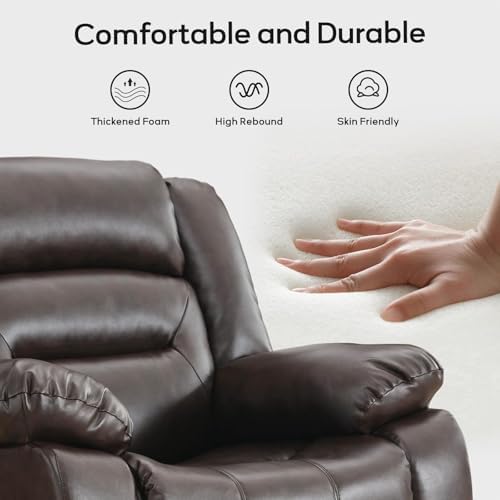 EBELLO Faux Leather Recliner Sofa Set, Includes 2 Power Reclining Chair and a - Image 5