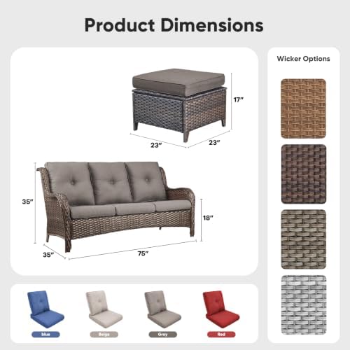 Belord 3-Piece PE Wicker Outdoor Sofa - Image 2