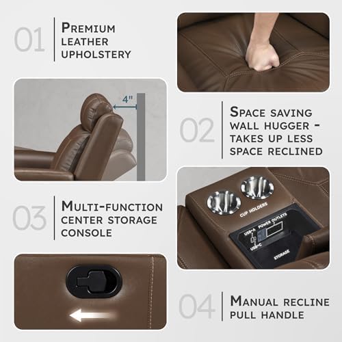 Lexicon Top Grain Leather Match Manual Double Reclining Loveseat - Image 3