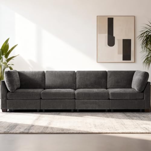 EDILLY 122 inches Oversized Modular Sectional Fabric Cloud Sofa Set, Extra by EDILLY