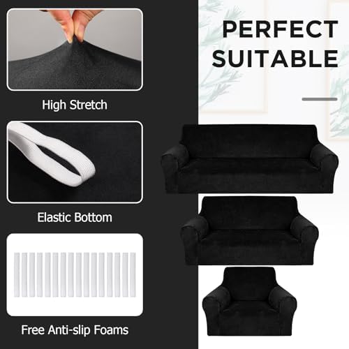 Peryiter 3 Pcs Couch and Loveseat Sofa Covers - Image 4